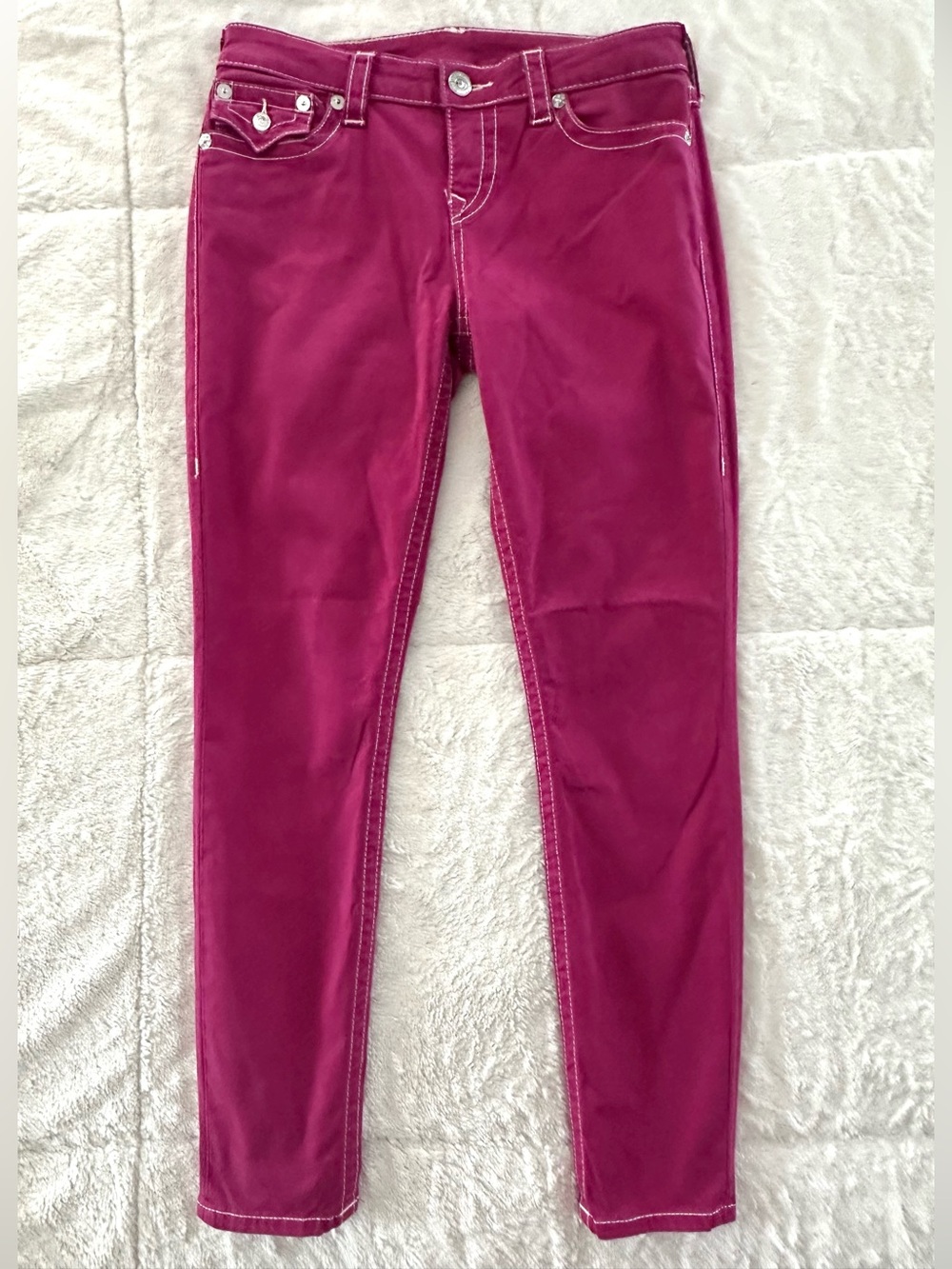 True Religion Deep Magenta Skinny Jeans
